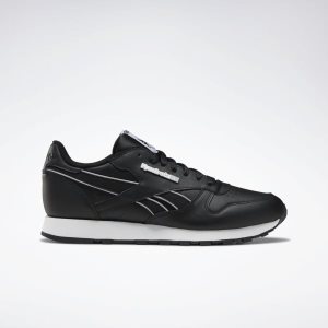 Reebok Classic Leather Turnschuhe Herren - Schwarz/Weiß - DE 869-APQ